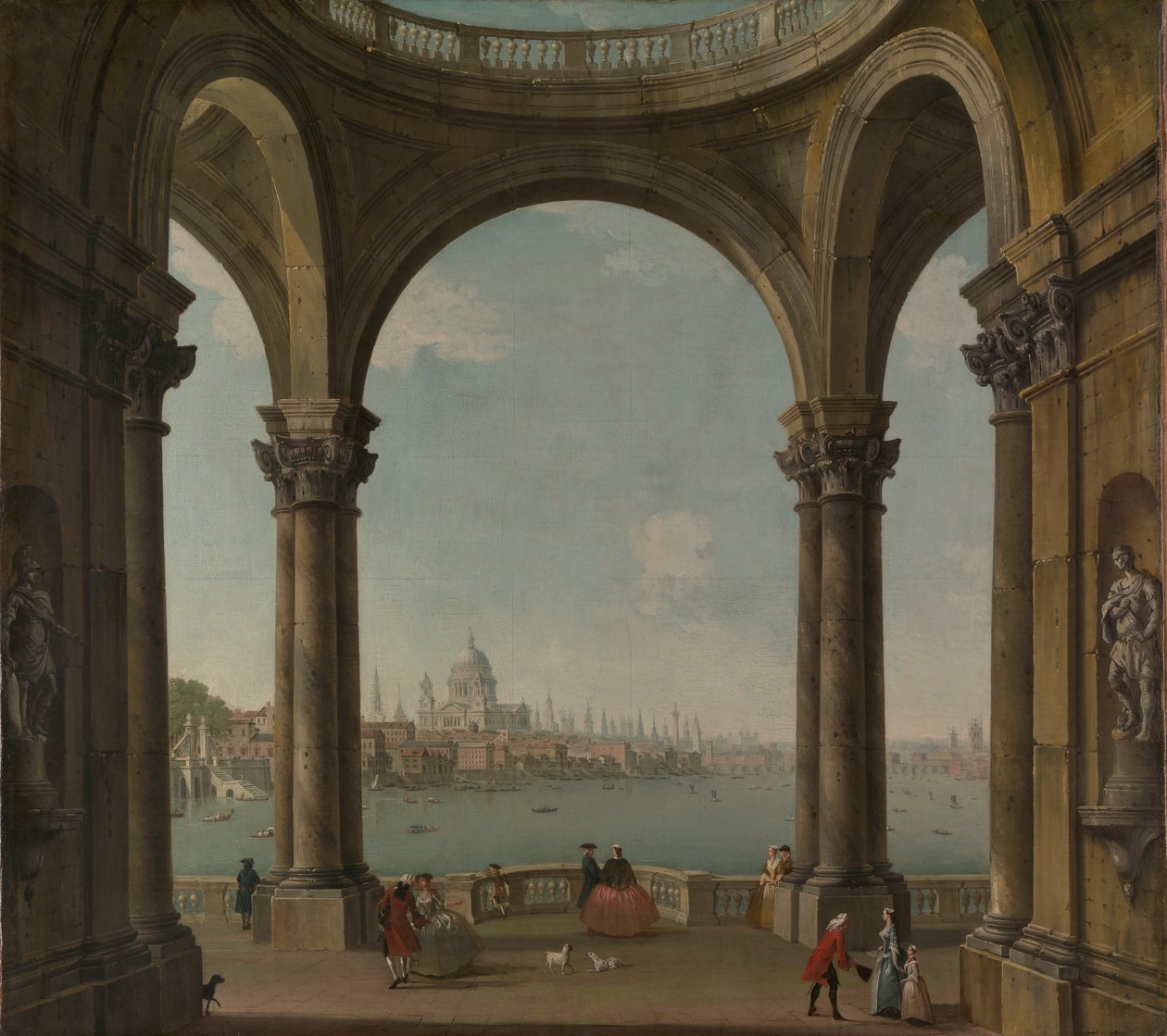 Capriccio con San Paolo e il vecchio ponte di Londra da Antonio Joli