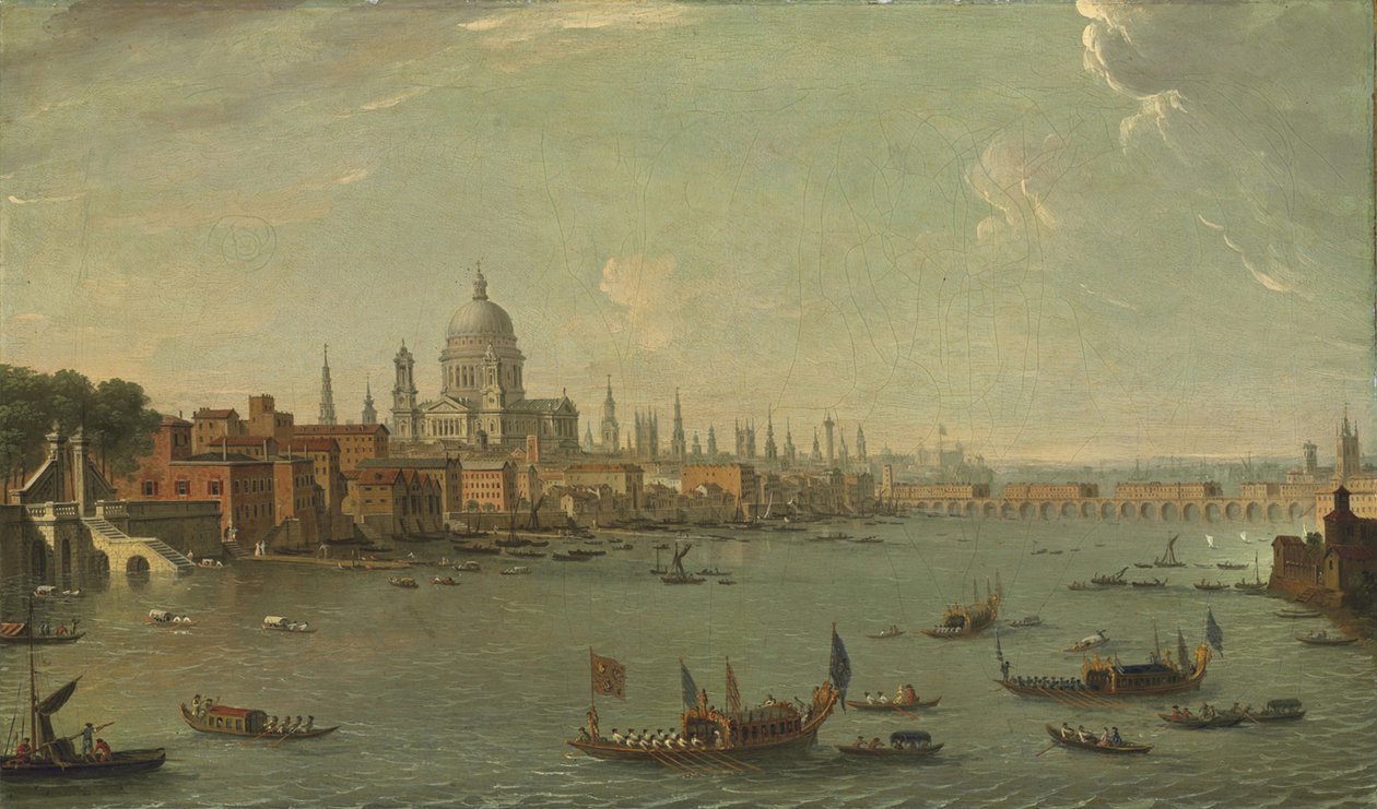 Quattro vedute di Londra: Il Tamigi verso St. Paul da Antonio Joli