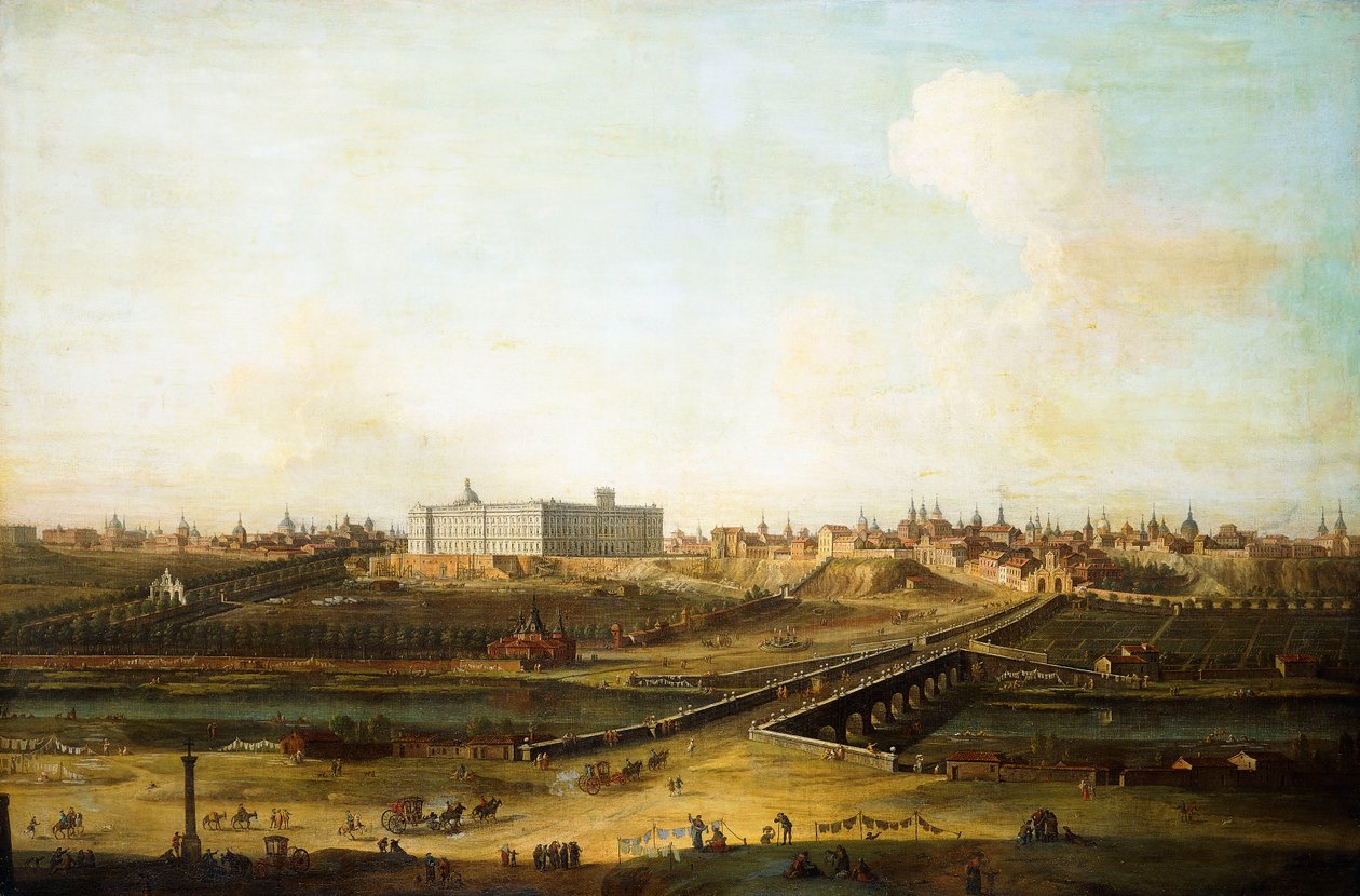 Madrid e il Palacio Real dalla riva occidentale del Manzanares, 1752-53 da Antonio Joli