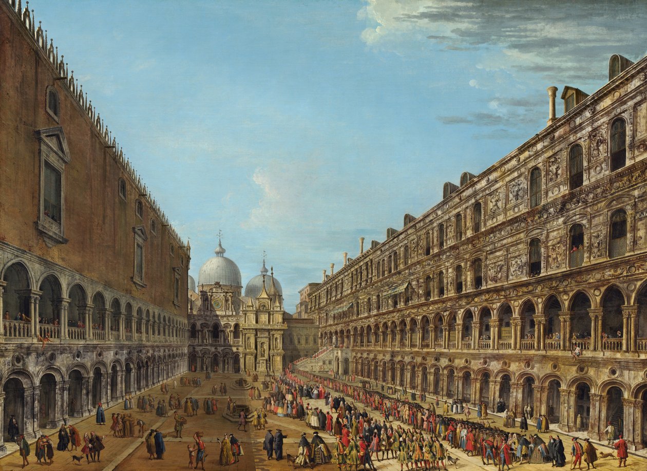 Processione nel Cortile del Palazzo Ducale, Venezia, 1742 o dopo da Antonio Joli