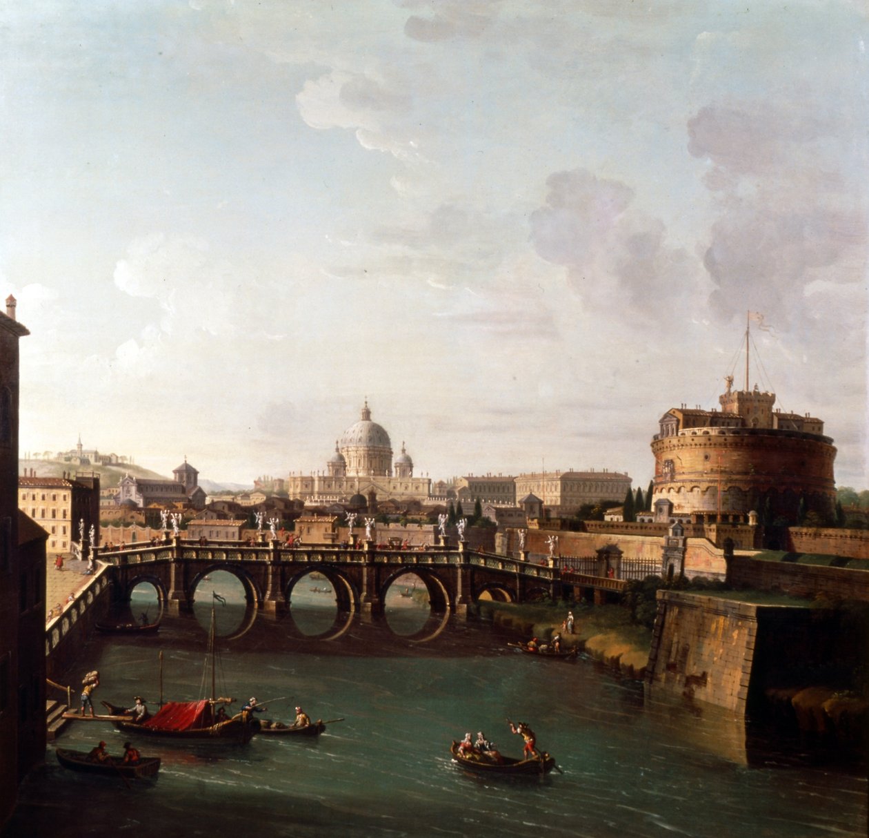 Roma, veduta del Tevere con Castel Sant