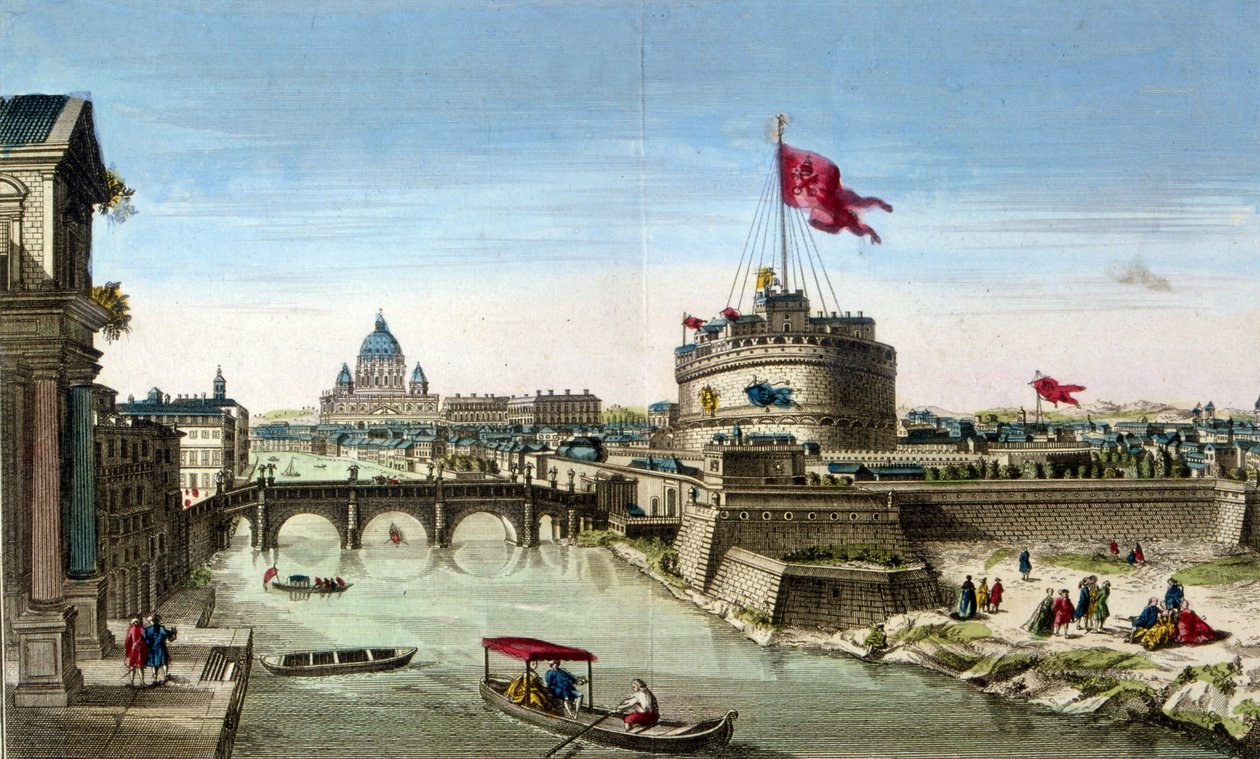 Roma, una vista del Tevere con Castel Sant