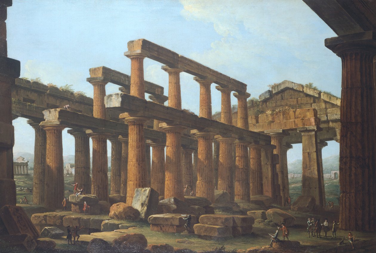Tempio di Poseidone a Paestum da Antonio Joli