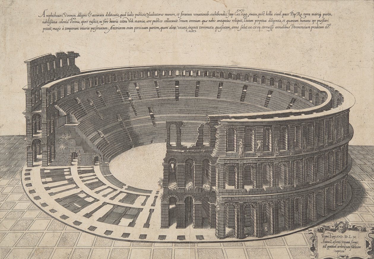 Amphitheatri Veronen Diligens et Accurata Delineatio da Antonio Lafreri