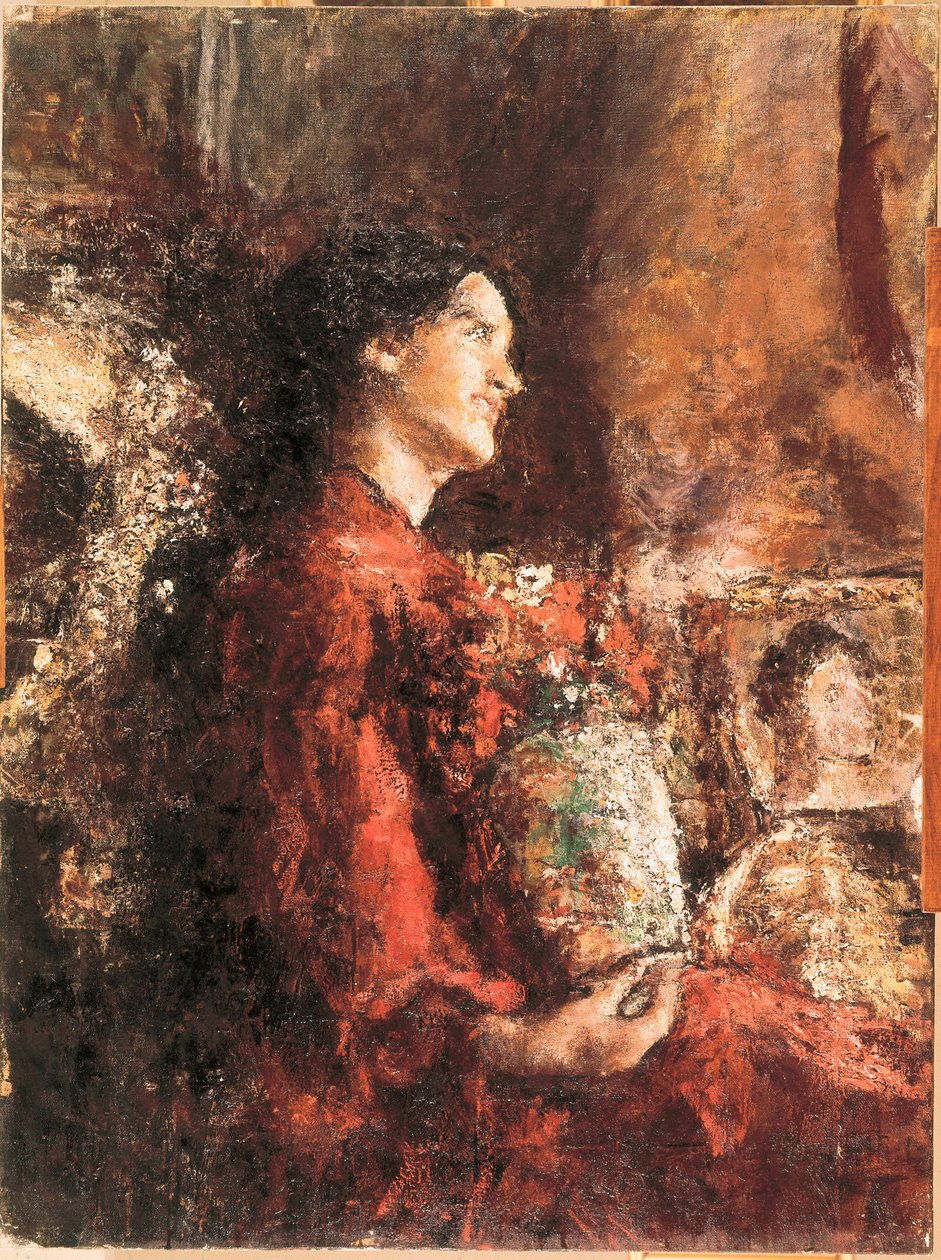 Lidia, fine 19°-inizio 20° secolo (dipinto a olio) da Antonio Mancini
