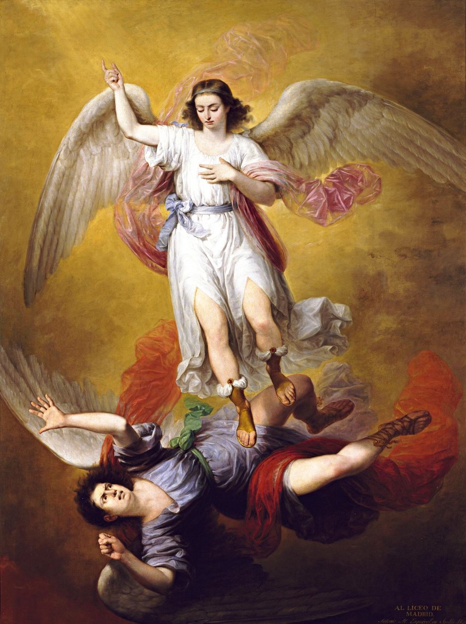 Spagnolo: La caída de Luzbel La caduta di Lucifero da Antonio María Esquivel