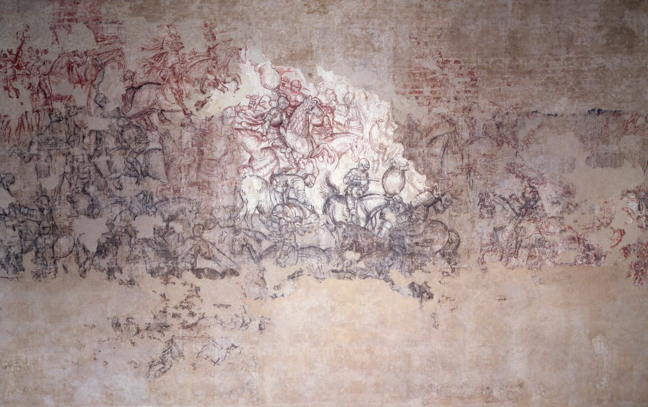 Torneo di battaglia, frammento di pittura murale dalla Sala del Pisanello (ex Sala dei Principi) da Antonio Pisanello