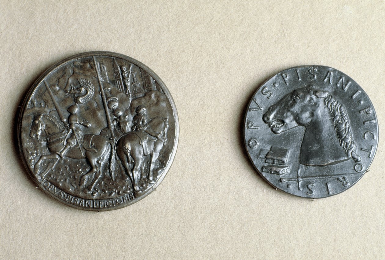 Medaglia di Francesco Sforza, signore di Cremona, a cavallo (bronzo) da Antonio Pisanello