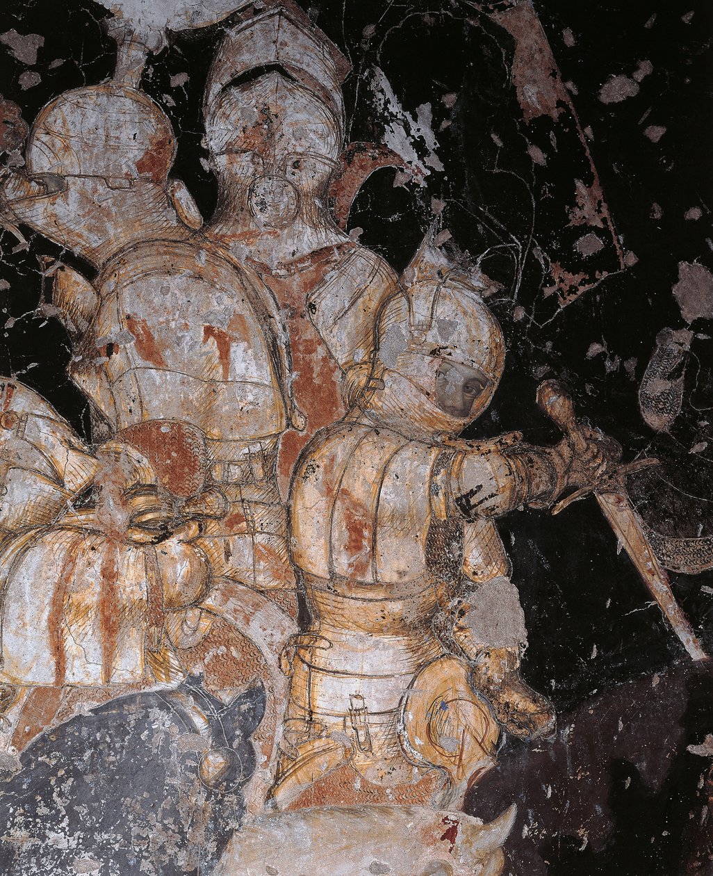 Torneo-Battaglia di Louvezerp, dettaglio, Palazzo Ducale, Mantova da Antonio Pisanello