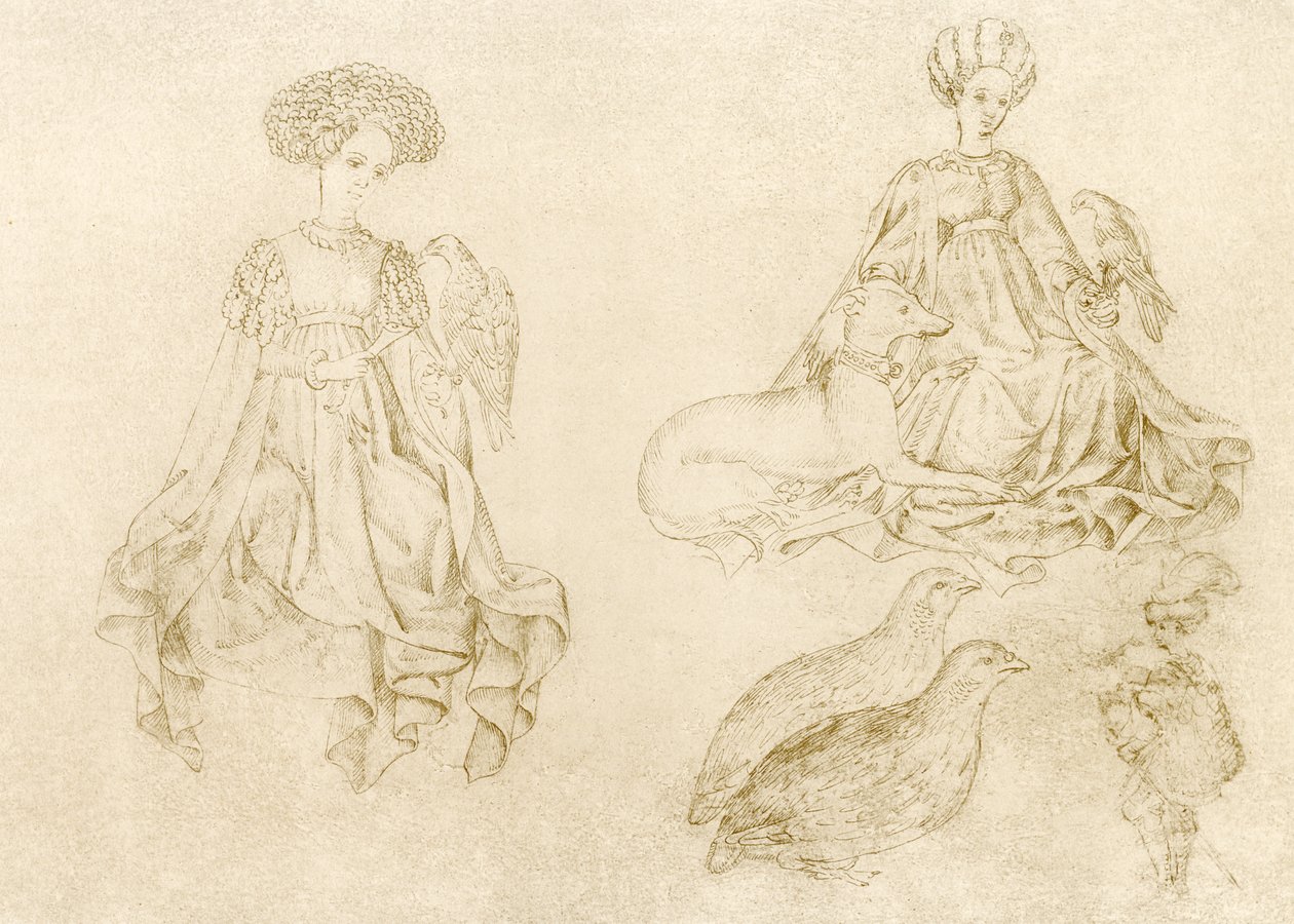 Donne con falco e levriero da Antonio Pisanello