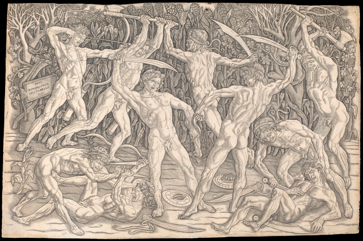 Battaglia dei nudi di Antonio del Pollaiolo, c.1470-90 da Antonio Pollaiuolo