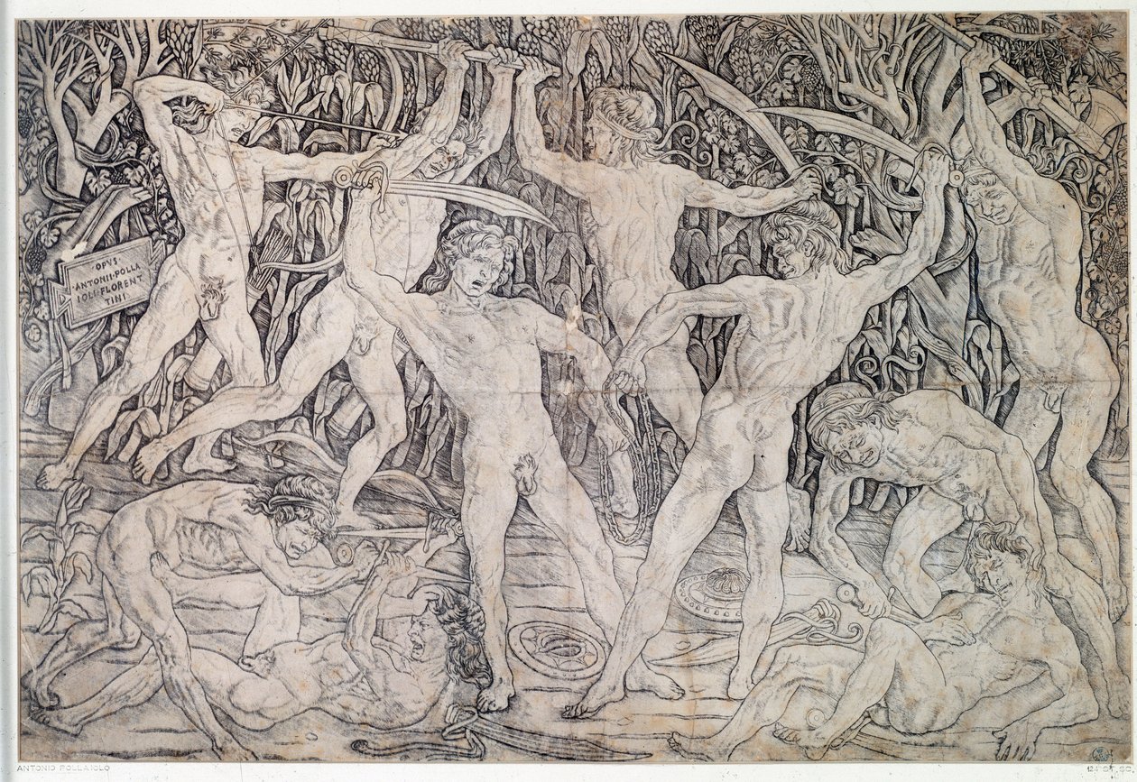 Combattimento di guerrieri nudi da Antonio Pollaiuolo