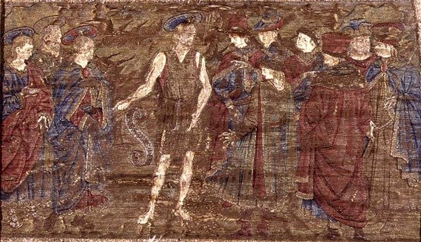 San Giovanni Battista Indica Cristo alla Folla, arazzo che raffigura scene della vita del santo da Antonio Pollaiuolo