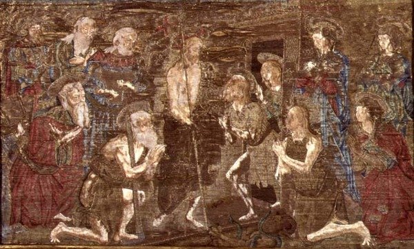 La discesa di Cristo nel Limbo e la liberazione di San Giovanni Battista, arazzo che raffigura scene della vita del santo da Antonio Pollaiuolo