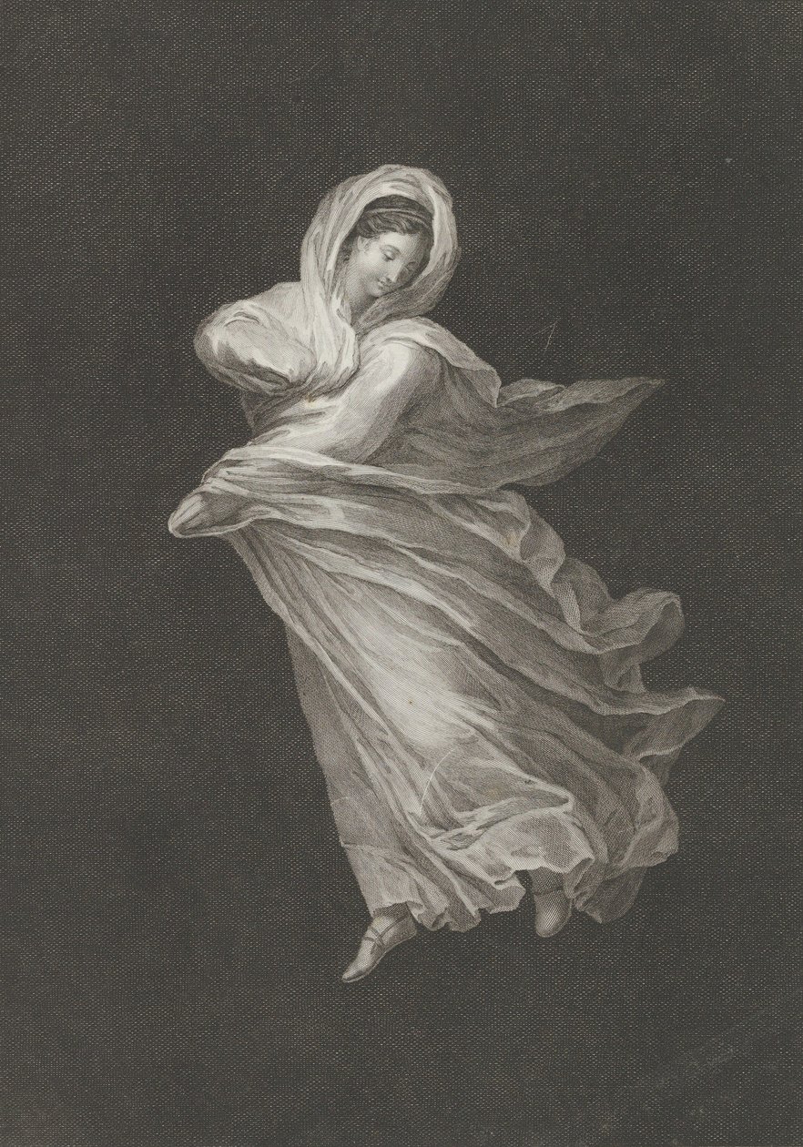 Una baccante con drappeggio fluente, guardando in basso, braccio destro piegato e braccio sinistro ..., ca. 1795-1847 da Antonio Ricciani