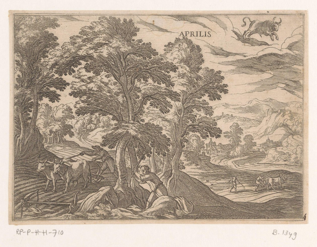 Aprile: aratura e semina (toro) da Antonio Tempesta