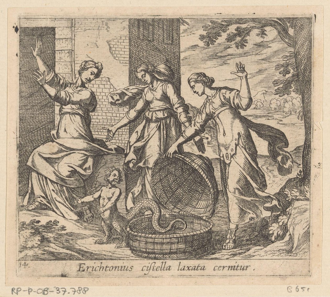Erichthonius lasciato fuori dal suo cesto da Antonio Tempesta
