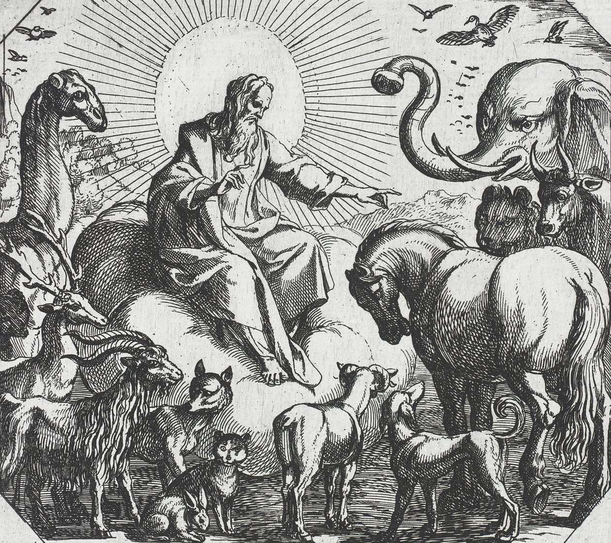 Dio crea gli animali terrestri da Antonio Tempesta