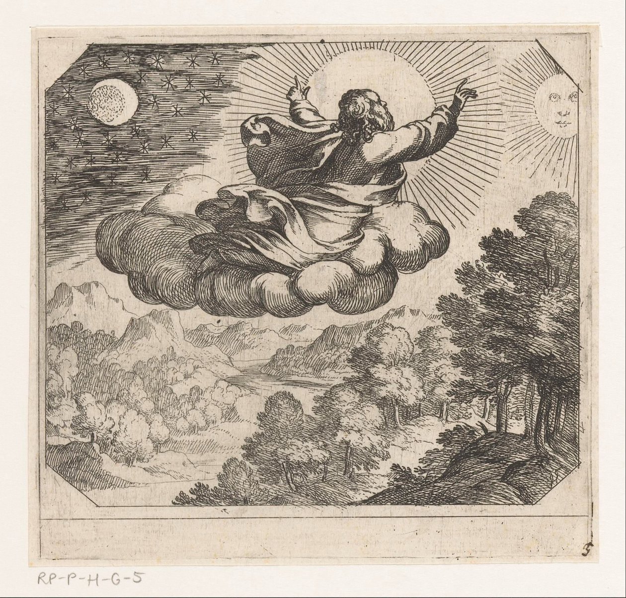 Dio crea il sole, la luna e le stelle da Antonio Tempesta