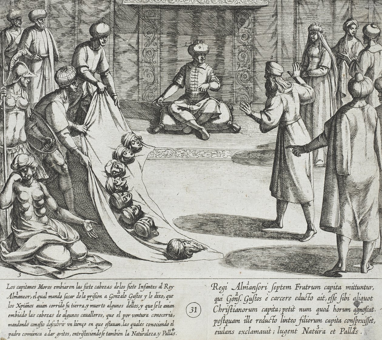 Alla presenza di Almanzor, Gonzalo Gustos riconosce le teste mozzate dei propri figli da Antonio Tempesta