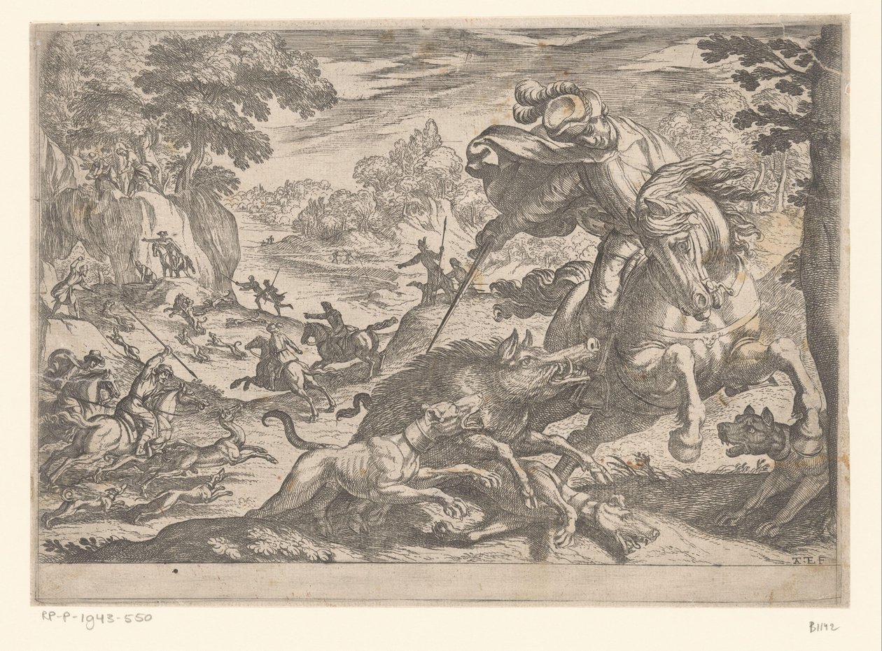 Caccia al cinghiale (serie Scene di caccia, parte 6) da Antonio Tempesta