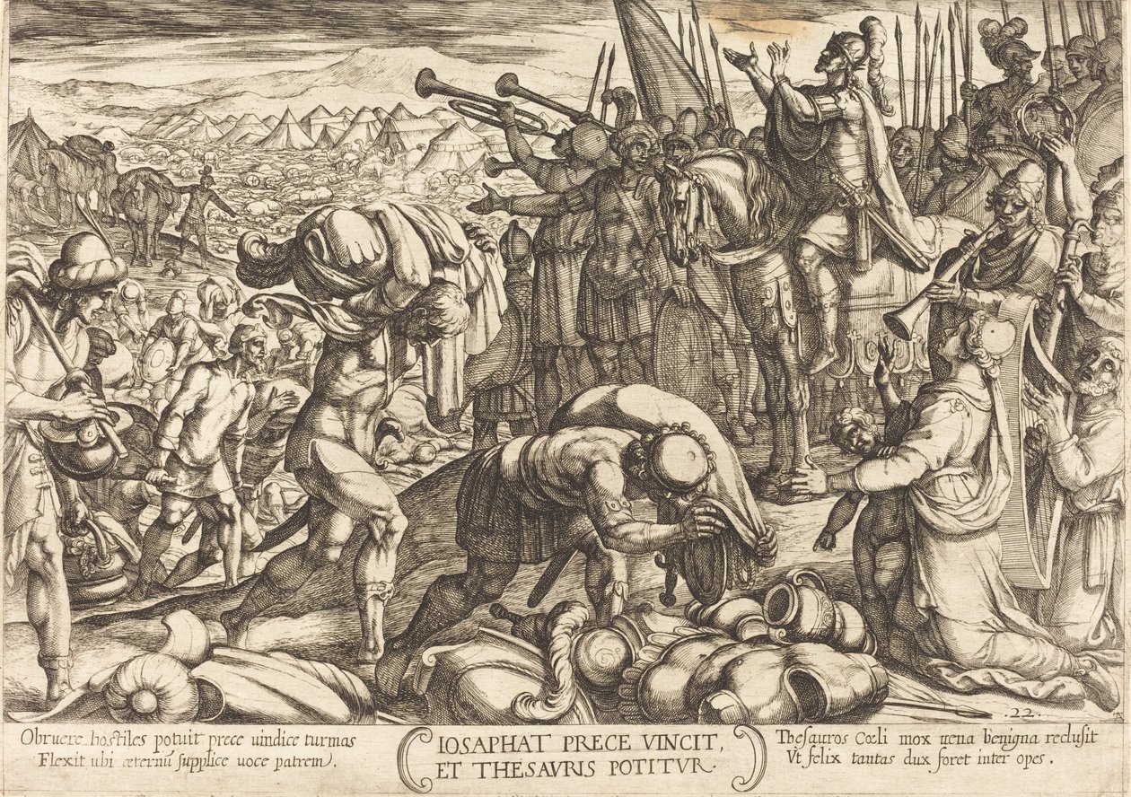 Giosafat ringrazia Dio per la sua vittoria da Antonio Tempesta
