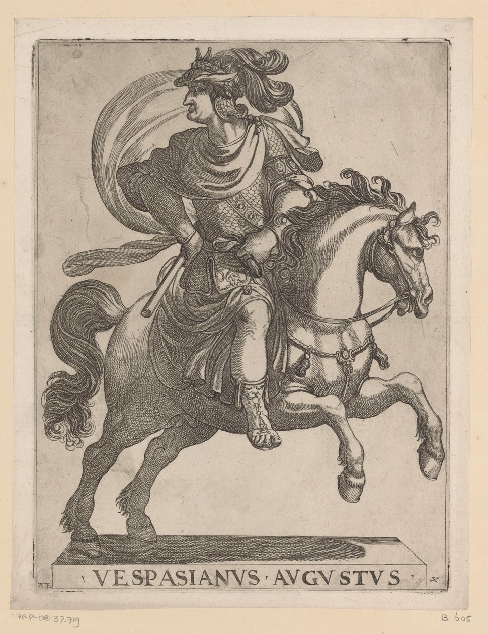Imperatore Vespasiano a cavallo da Antonio Tempesta