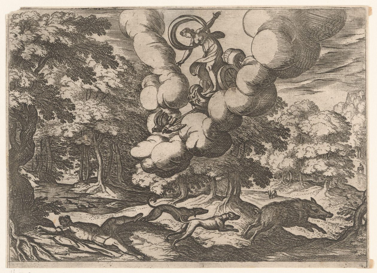 Paesaggio con la morte di Adone da Antonio Tempesta