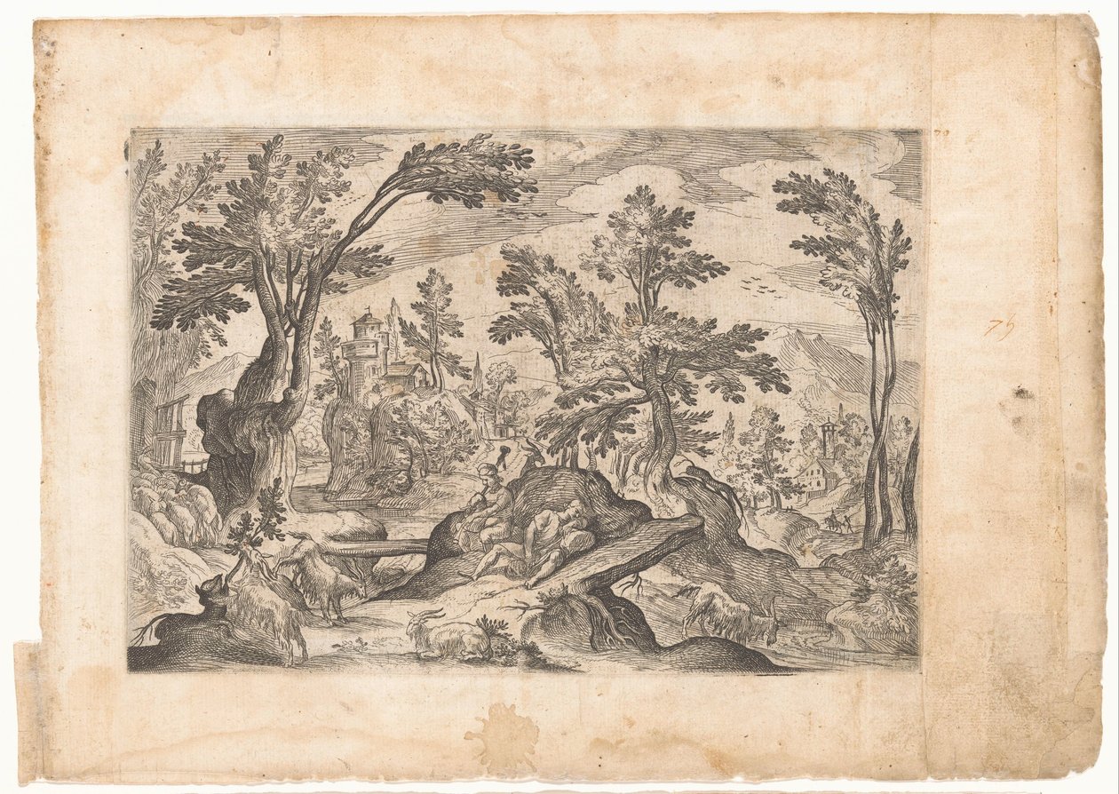 Paesaggio con pastori a riposo da Antonio Tempesta