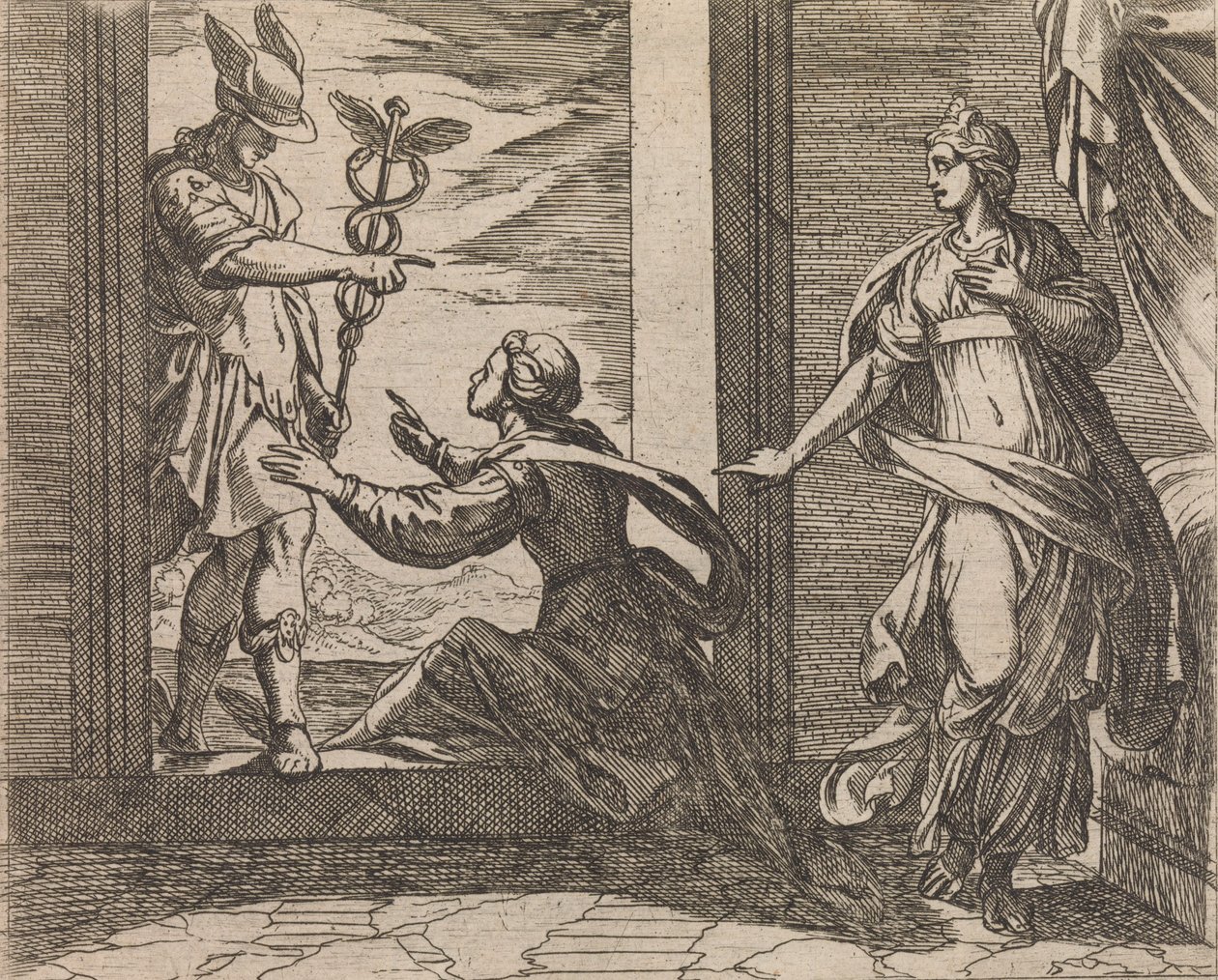 Mercurio trasforma Aglauro in pietra da Antonio Tempesta