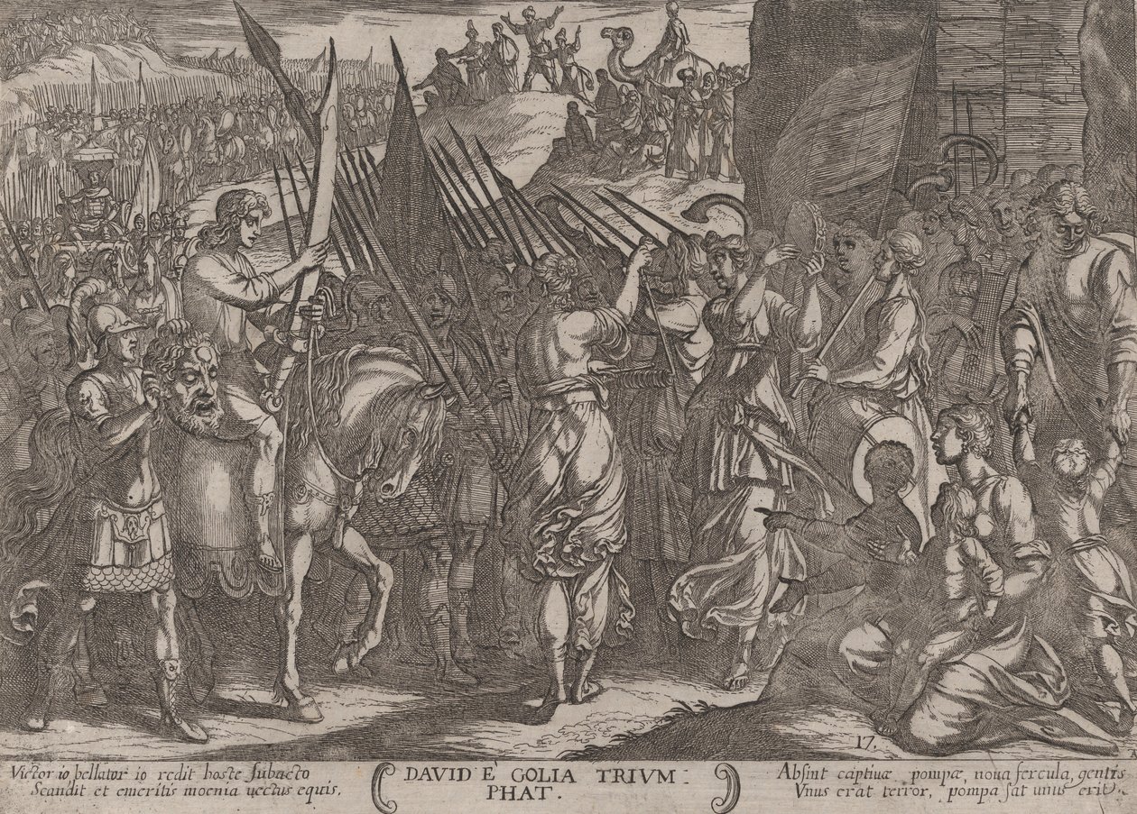 Tavola 17: Davide che ritorna in trionfo con la testa di Golia, da 