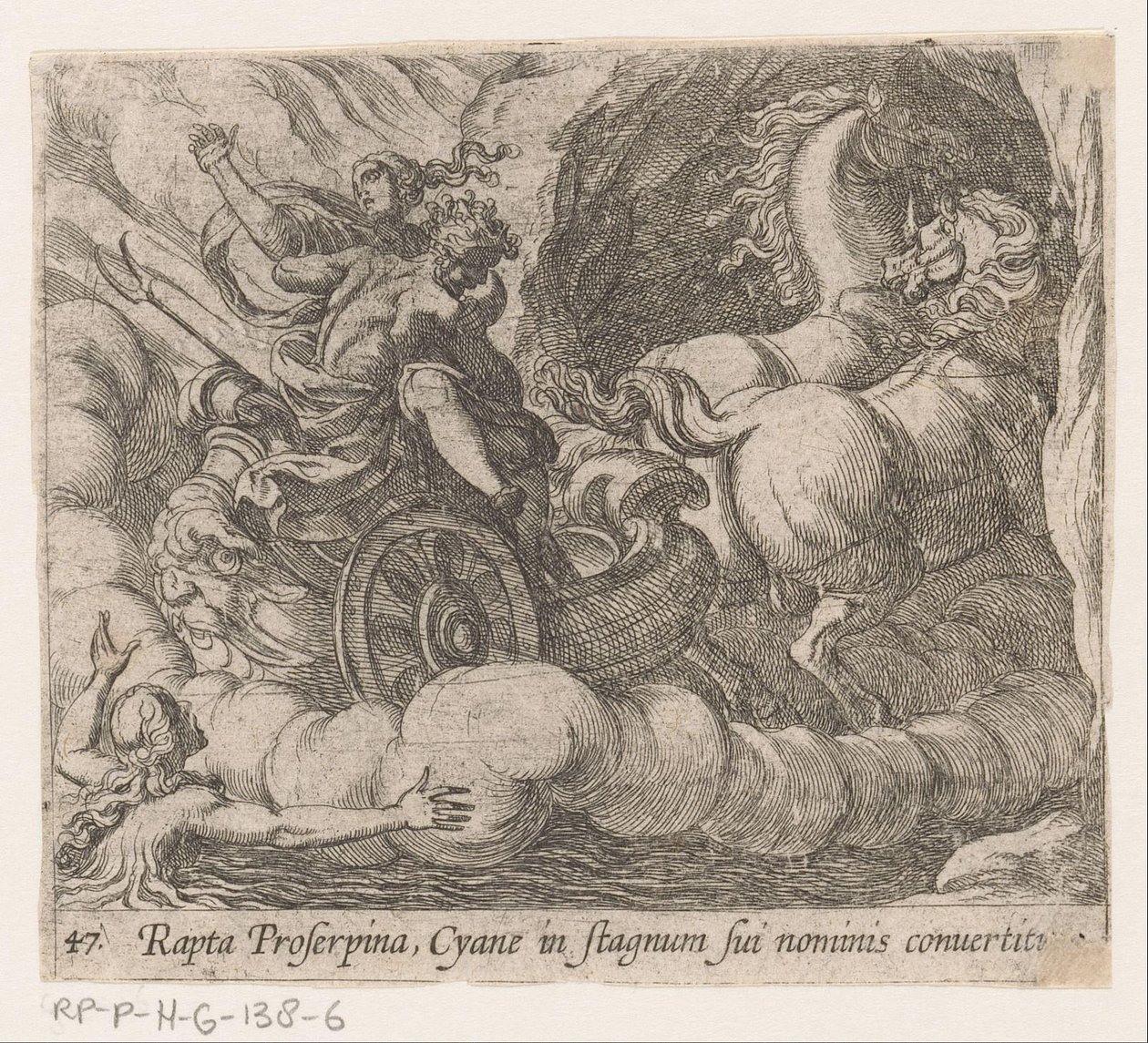 Plutone porta Proserpina dalla ninfa Ciane da Antonio Tempesta