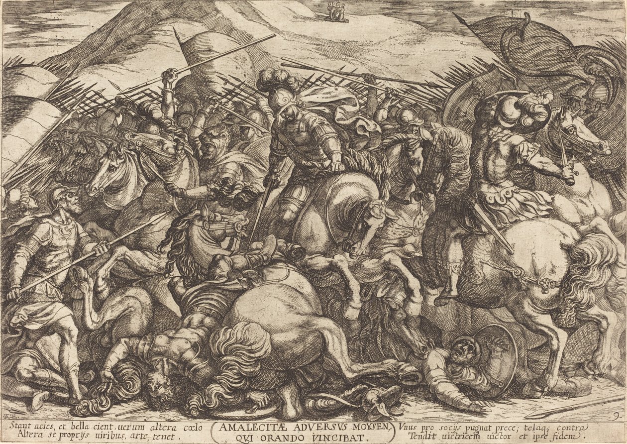 La sconfitta degli Amalechiti da parte degli Ebrei da Antonio Tempesta