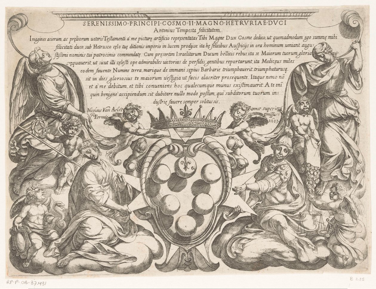 Frontespizio con dedica e stemma di Cosimo II de