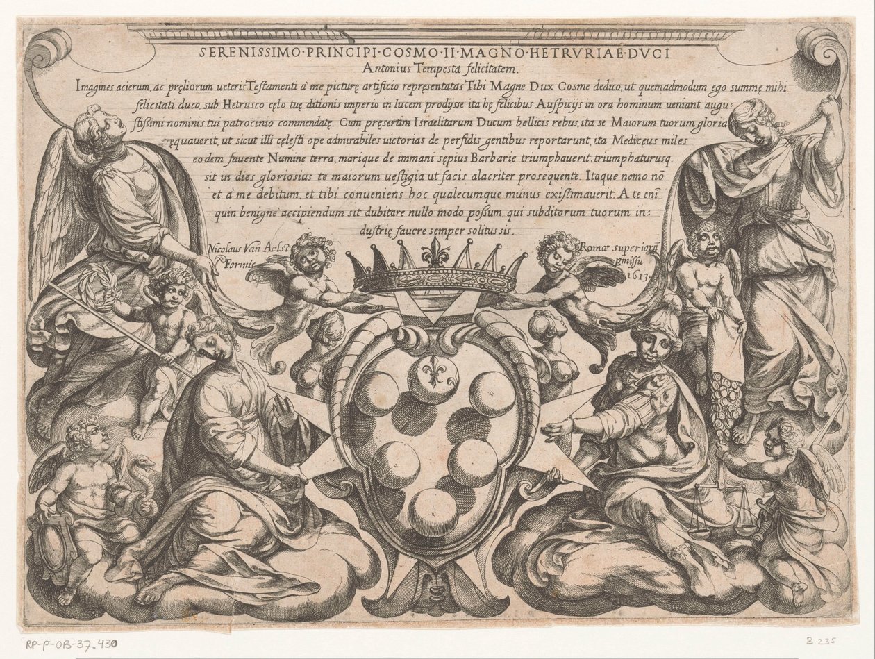 Frontespizio con dedica e stemma di Cosimo II de