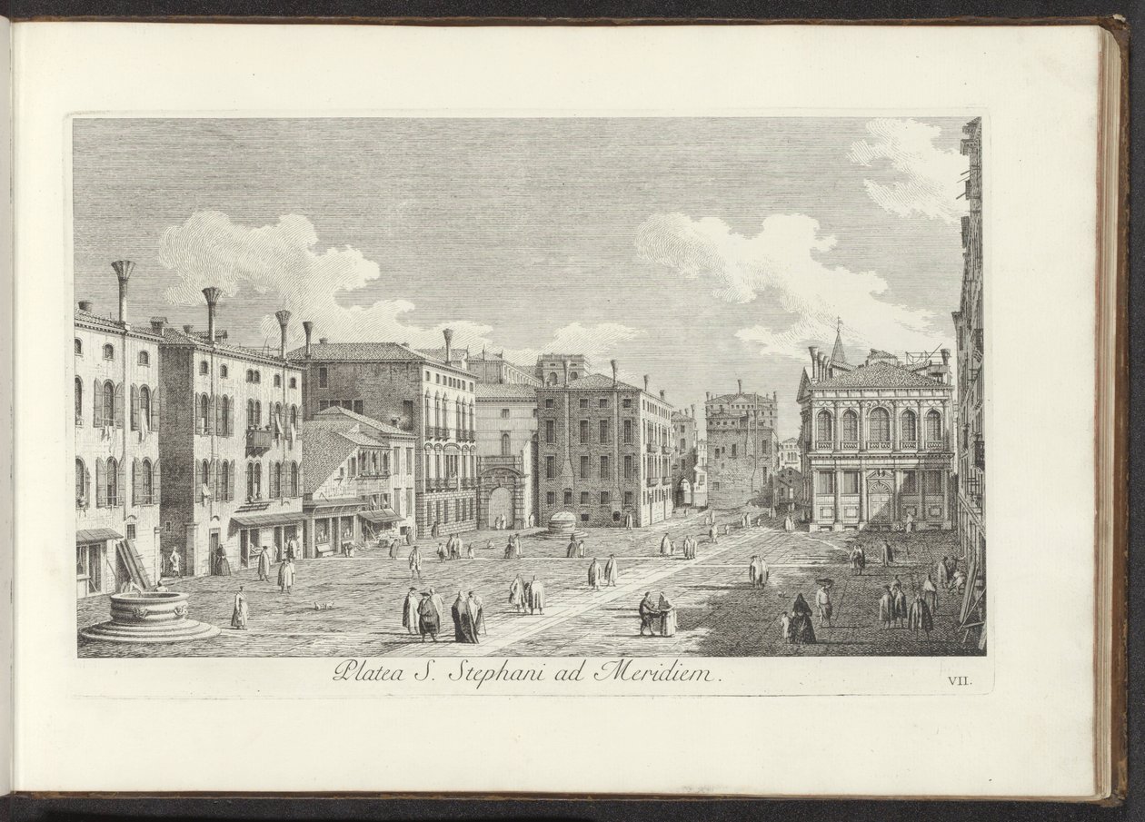 Campo Santo Stefano, Venezia (serie: Gezichten op gebouwen en pleinen in Venetië) da Antonio Visentini