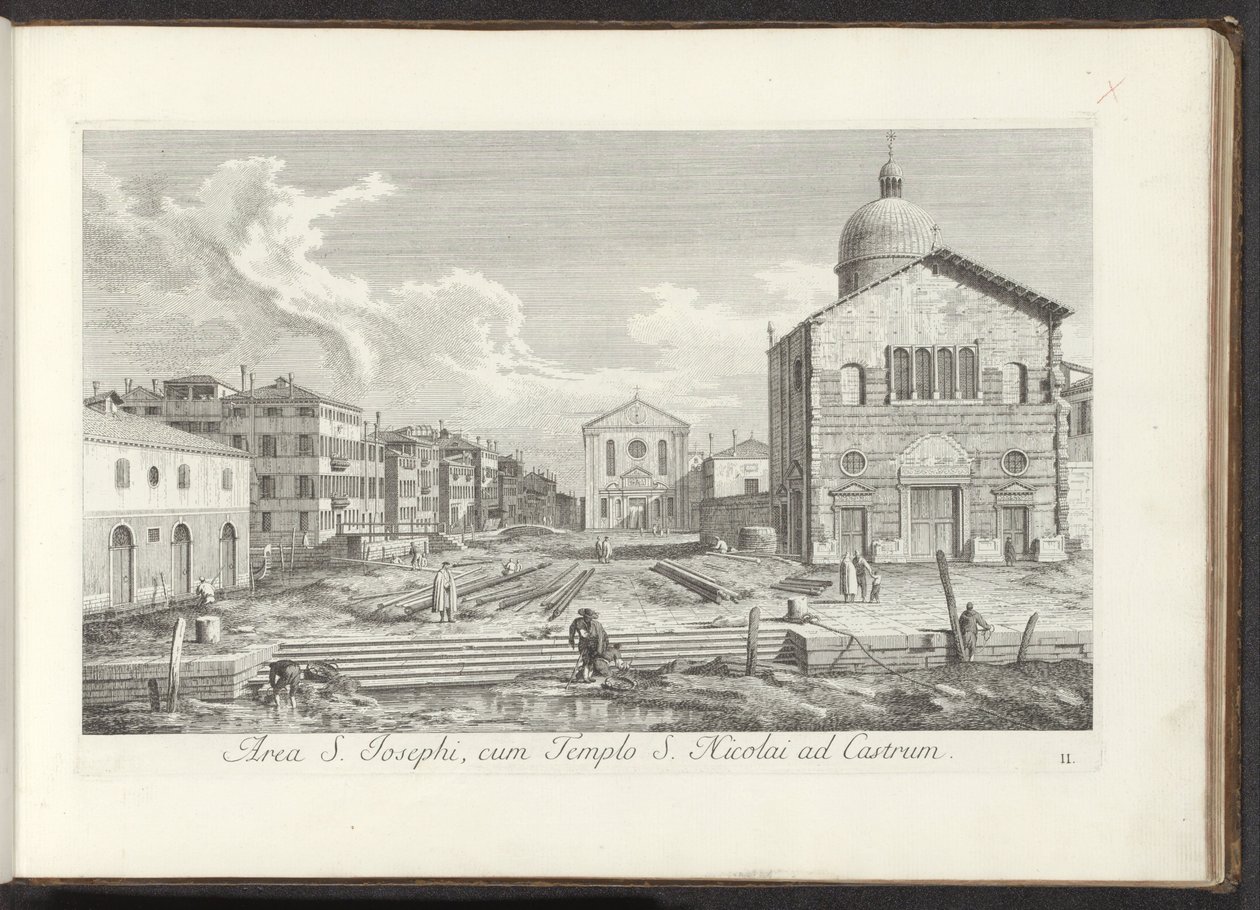 Vista sulla Chiesa di San Giuseppe di Castello a Venezia da Antonio Visentini