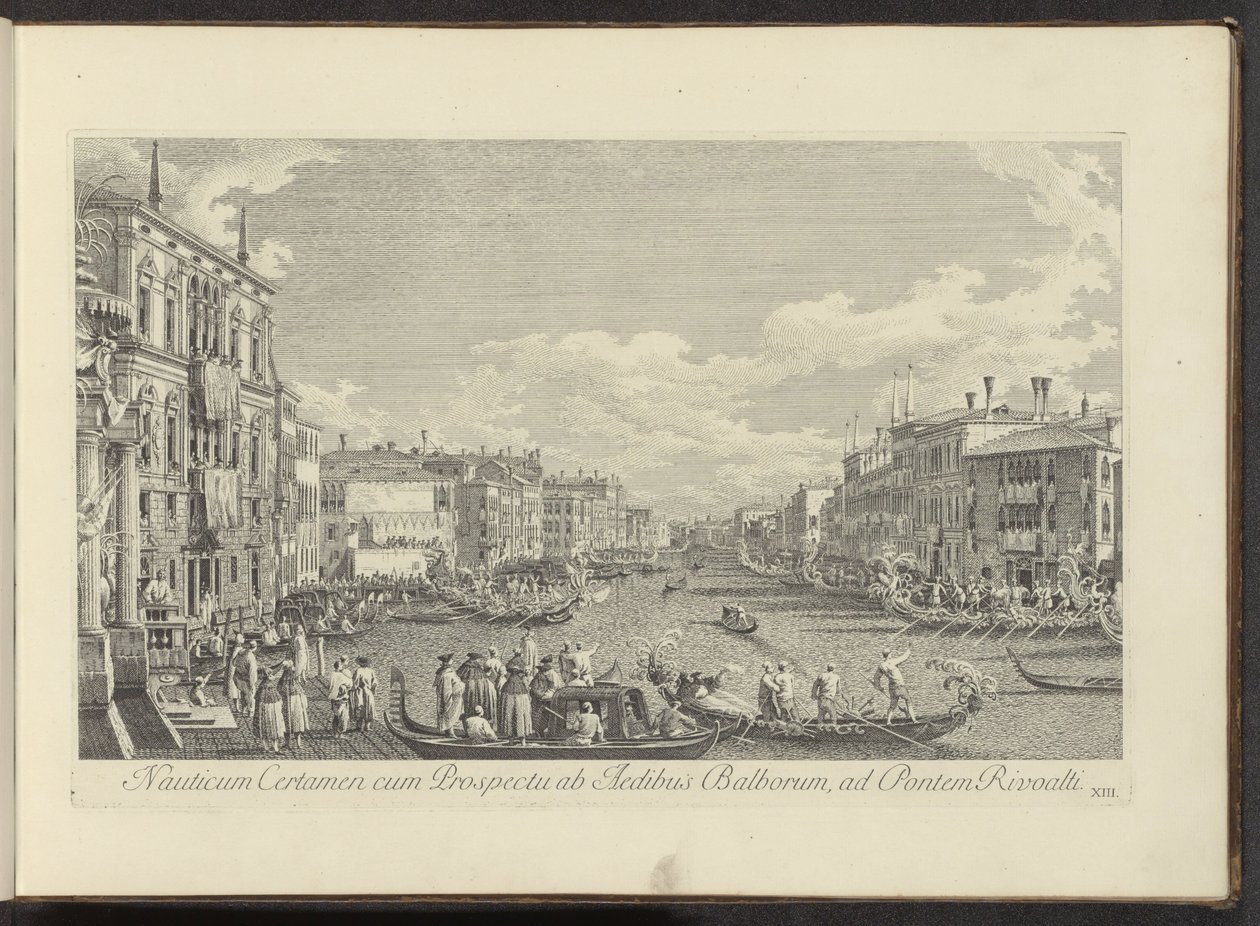Veduta del Canal Grande a Venezia durante la Regata da Antonio Visentini
