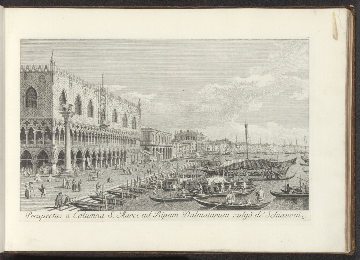 Angolo di Piazza San Marco con il Palazzo Ducale e la colonna con il Leone di Venezia da Antonio Visentini