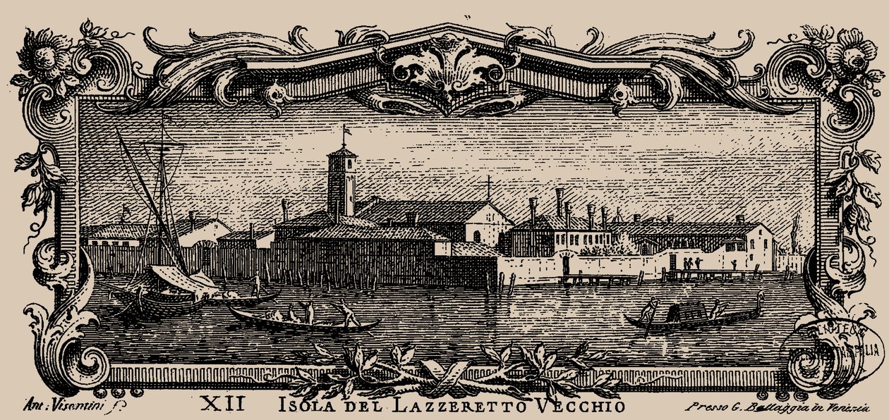 Isolario veneto, XII. Isola del Lazzaretto Vecchio, 1777 da Antonio Visentini