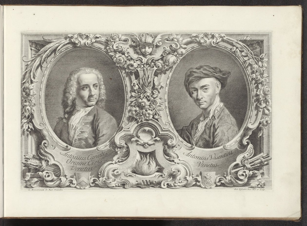 Ritratti degli artisti Canaletto e Antonio Visentini (serie Urbis Venetiarum prospectus celebriores) da Antonio Visentini