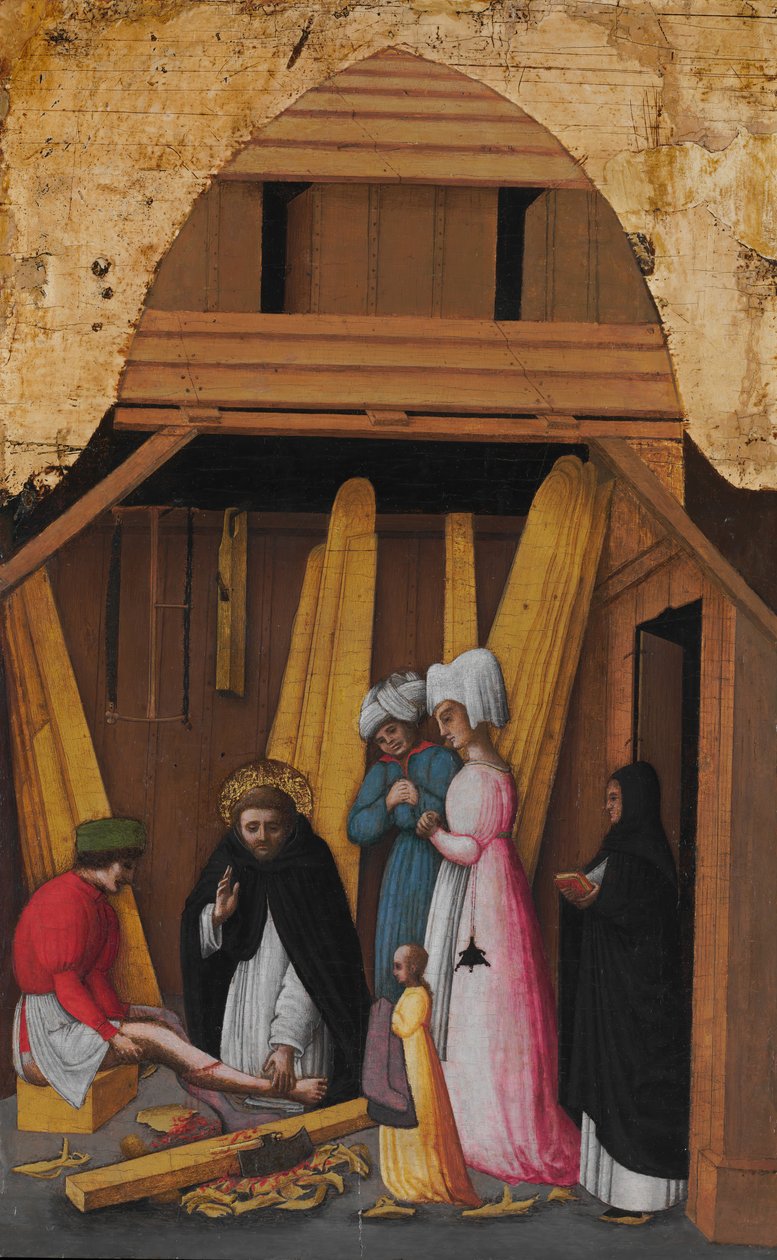 San Pietro Martire guarisce la gamba di un giovane da Antonio Vivarini