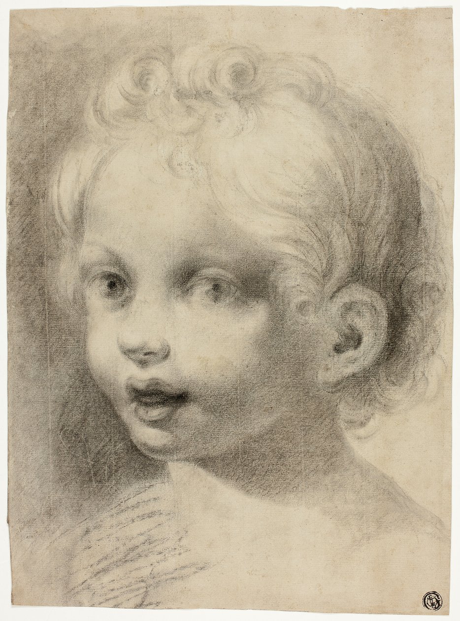 Testa di bambino (Recto) Figura maschile nuda (Verso) da Antonio da Correggio