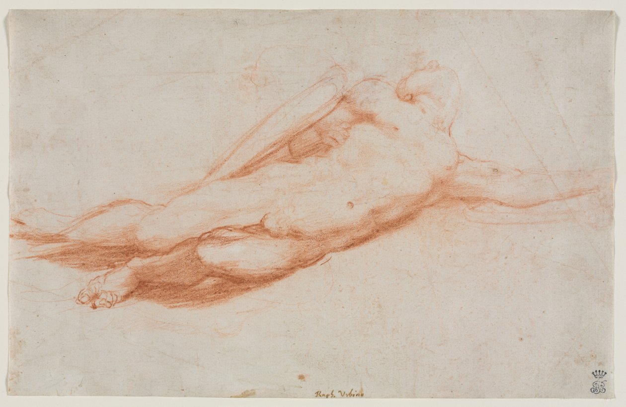 Studio di un soldato caduto, possibilmente la Conversione di Saulo (recto) da Antonio da Correggio