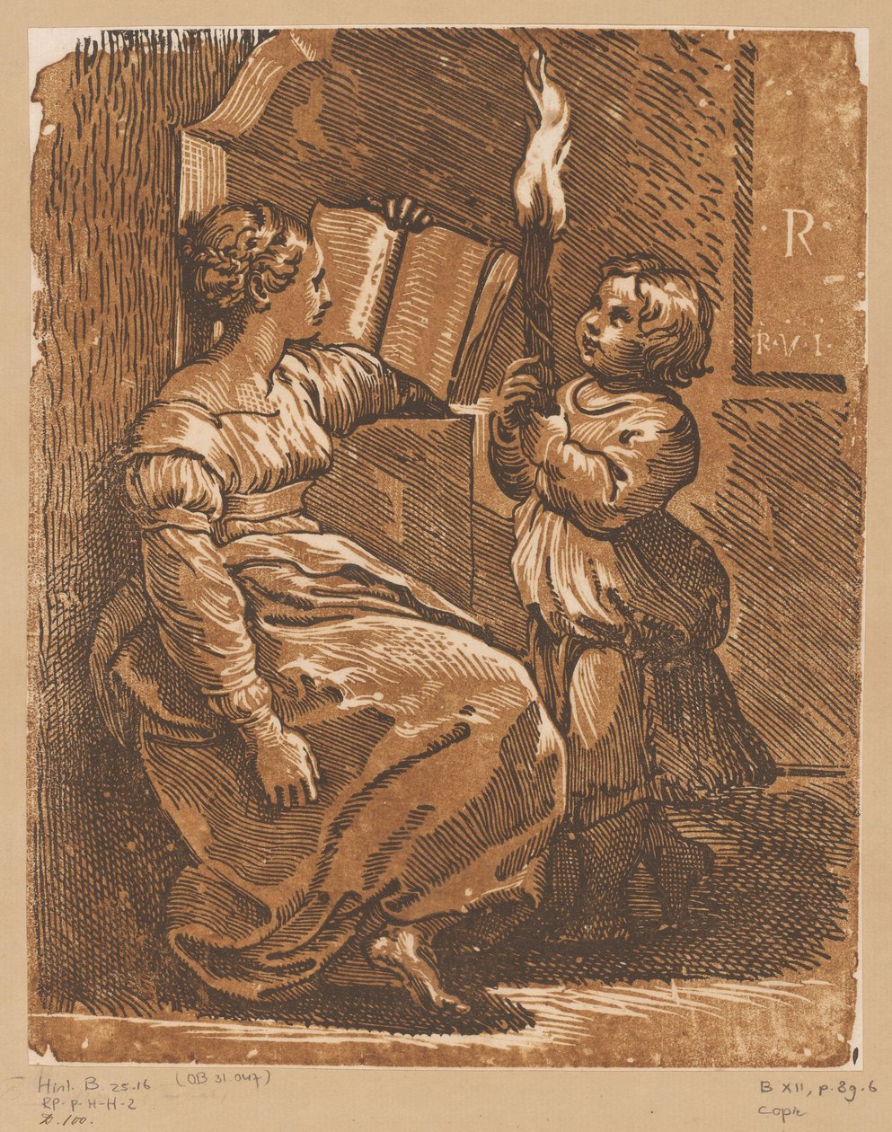 Sibilla che legge con bambino da Antonio da Trento (attributed to)