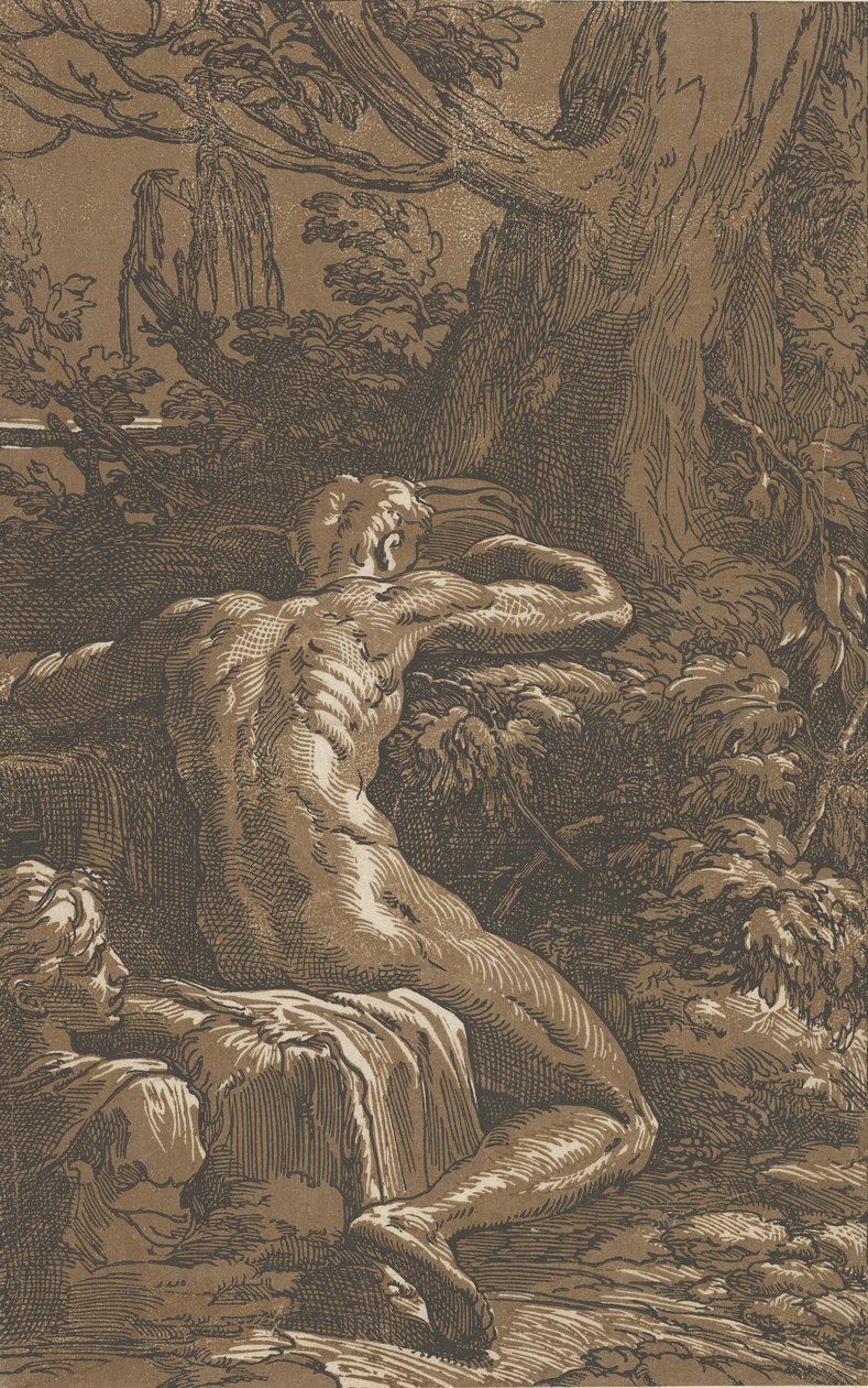 Uomo seduto visto da dietro Narciso, ca. 1527-30 da Antonio da Trento