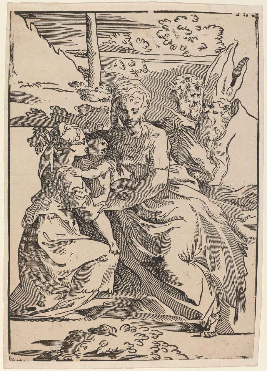 La Sacra Famiglia con due santi da Antonio da Trento after Parmigianino