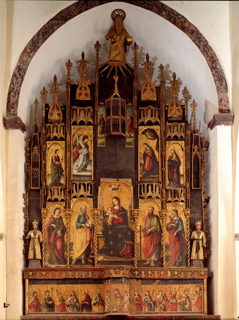 Polittico del Poema della Redenzione e Incoronazione della Vergine Maria, dipinto su legno di Antonello de Saliba da Antonio de Saliba