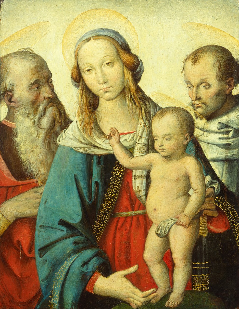 La Madonna col Bambino e i santi Girolamo e Francesco (tempera su tavola) da Antonio del Massaro da Viterbo