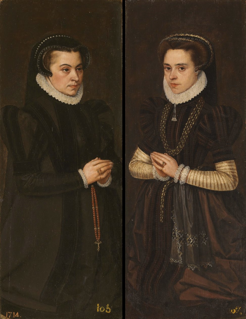 Margherita di Parma e Maria del Portogallo, moglie di Alessandro Farnese da Antonis Mor